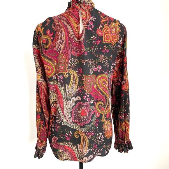 Zara Long Sleeve Floral Piasley Print Blouse - Picture 4 of 7